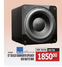 Centre Hi-Fi SVS 13 SEALED SUBWOOFER SPEAKER 800 WATTS RMS offer