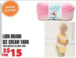 Len's Mill Stores LION BRAND ICE CREAM YARN offer