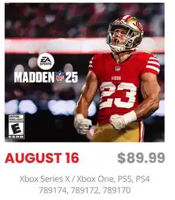 GameStop Madden NFL 25 by EA Sports Xbox Series X offer