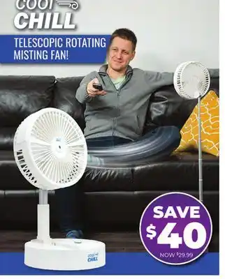 Showcase Cool Chill Telescopic Rotating & Misting Fan offer