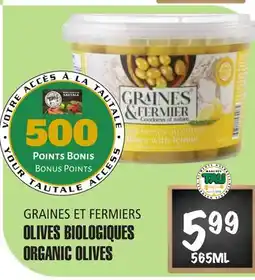 Marches Tau GRAINES ET FERMIERS OLIVES BIOLOGIQUES offer