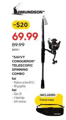 Pronature AMUNDSON SAVVY CONQUEROR TELESCOPIC SPINNING COMBO offer