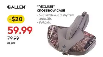 Pronature ALLEN RECLUSE CROSSBOW CASE offer