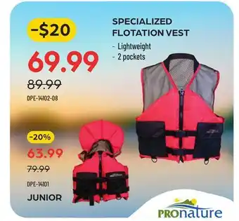 Pronature PRONATURE SPECIALIZED FLOTATION VEST offer