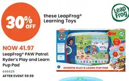 Toys R us LeapFrog PAW Patrol: Ryder's Play and Learn Pup Pad offer