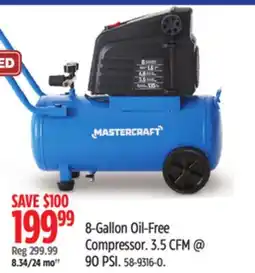 Canadian Tire Mastercraft 8-Gallon Oil-Free Compressor offer