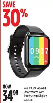 Canadian Tire ApexFit Smart Watch with Touchscreen Display offer