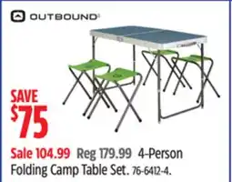 Canadian Tire Outbound 4-Person Folding Camp Table Set offer