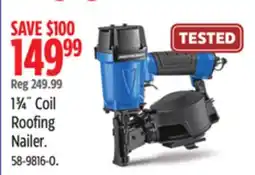 Canadian Tire Mastercraft 13⁄4˝ Coil Roofing Nailer offer