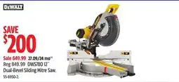 Canadian Tire DEWALT DWS780 12 Dual-Bevel Sliding Mitre Saw offer