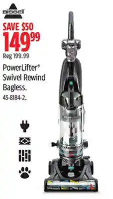 Canadian Tire Bissell PowerLifter Swivel Rewind Bagless offer