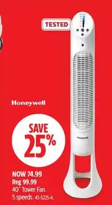 Canadian Tire Honeywell 40˝ Tower Fan offer