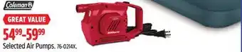 Canadian Tire Coleman Selected Air Pumps offer