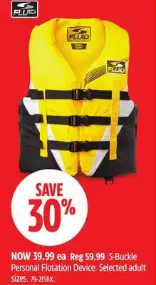 Canadian Tire Fluid 3-Buckle Personal Flotation Device offer