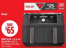 Canadian Tire Ninja Foodi XL, 6-in-1 Dual Zone Air Fryer, 9.5L offer