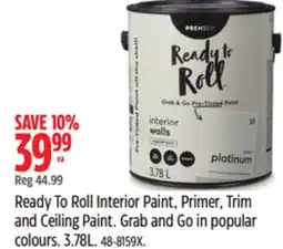 Canadian Tire Premier Ready To Roll Interior Paint, Primer, Trim and Ceiling Paint offer