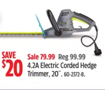 Canadian Tire Yardworks 4.2A Electric Corded Hedge Trimmer, 20 offer