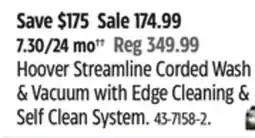 Canadian Tire Hoover Streamline Corded Wash & Vacuum with Edge Cleaning & Self Clean System offer