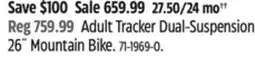 Canadian Tire RALEIGH Adult Tracker Dual-Suspension 26 Mountain Bike offer