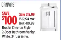 Canadian Tire CANVAS Brooks Chevron Style 2-Door Bathroom Vanity, White,24 offer