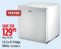 Canadian Tire MASTER Chef 1.6 Cu-Ft Fridge, White offer
