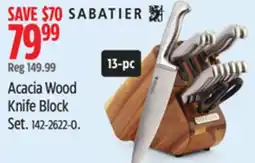 Canadian Tire Sabatier Acacia Wood Knife Block Set offer