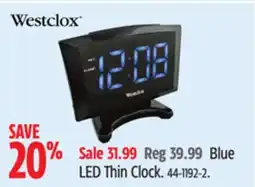 Canadian Tire Westclox Blue LED Thin Clock offer