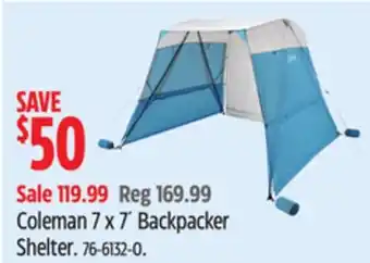 Canadian Tire Coleman 7 x 7´ Backpacker Shelter offer