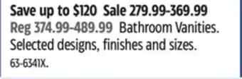 Canadian Tire CANVAS Bathroom Vanities offer