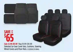 Canadian Tire MotoMaster Selected Car Seat Cover Sets, Cushions, Steering Wheel Covers and Floor Mats offer
