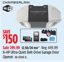Canadian Tire Chamberlain 1⁄2-HP Ultra-Quiet Belt-Drive Garage Door Opener offer