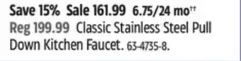 Canadian Tire Pfister Classic Stainless Steel Pull Down Kitchen Faucet offer