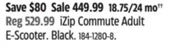 Canadian Tire iZip Commute Adult E-Scooter offer