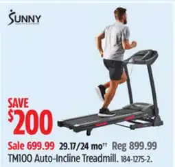 Canadian Tire Sunny Health & Fitness TM100 Auto-Incline Treadmill offer