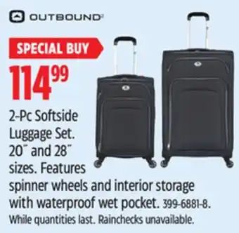 Canadian Tire Outbound 2-Pc Softside Luggage Set offer
