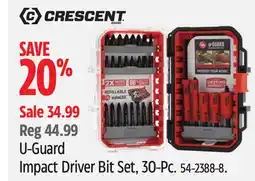 Canadian Tire Crescent U-Guard Impact Driver Bit Set, 30-Pc offer