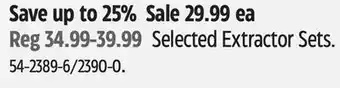 Canadian Tire CRESCENT Selected Extractor Sets offer