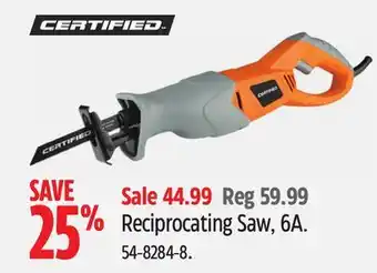 Canadian Tire Certified Reciprocating Saw, 6A offer