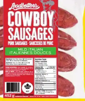 Giant Tiger Leadbetters Cowboy sausages offer