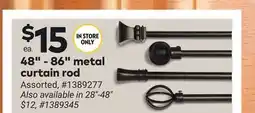 Giant Tiger 48 - 86 metal curtain rod offer