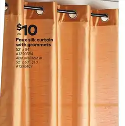 Giant Tiger Faux silk curtain with grommets offer