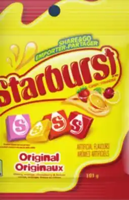 Giant Tiger Starburst Candy Peg Size Bags offer