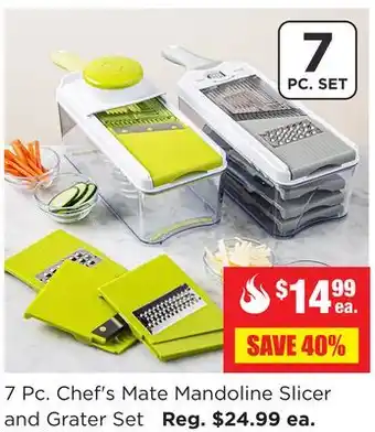 Kitchen Stuff Plus 7 Pc. Chef's Mate Mandoline Slicer and Grater Set offer