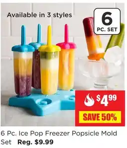 Kitchen Stuff Plus 6 Pc. Ice Pop Freezer Popsicle Mold Set offer