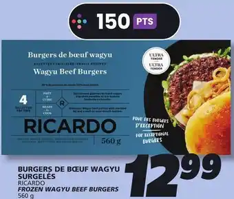 IGA RICARDO FROZEN WAGYU BEEF BURGERS offer