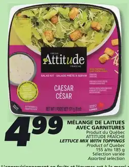 IGA ATTITUDE FRAÎCHE LETTUCE MIX WITH TOPPINGS offer