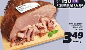 IGA COMPLIMENTS ROAST BEEF offer