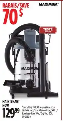 Canadian Tire MAXIMUM Stainless-Steel Wet/Dry Vac, 30 offer