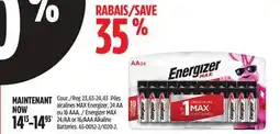 Canadian Tire Energizer MAX 24/AA or 16/AAA Alkaline Batteries offer