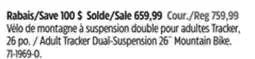 Canadian Tire Raleigh Adult Tracker Dual-Suspension 26˝ Mountain Bike offer